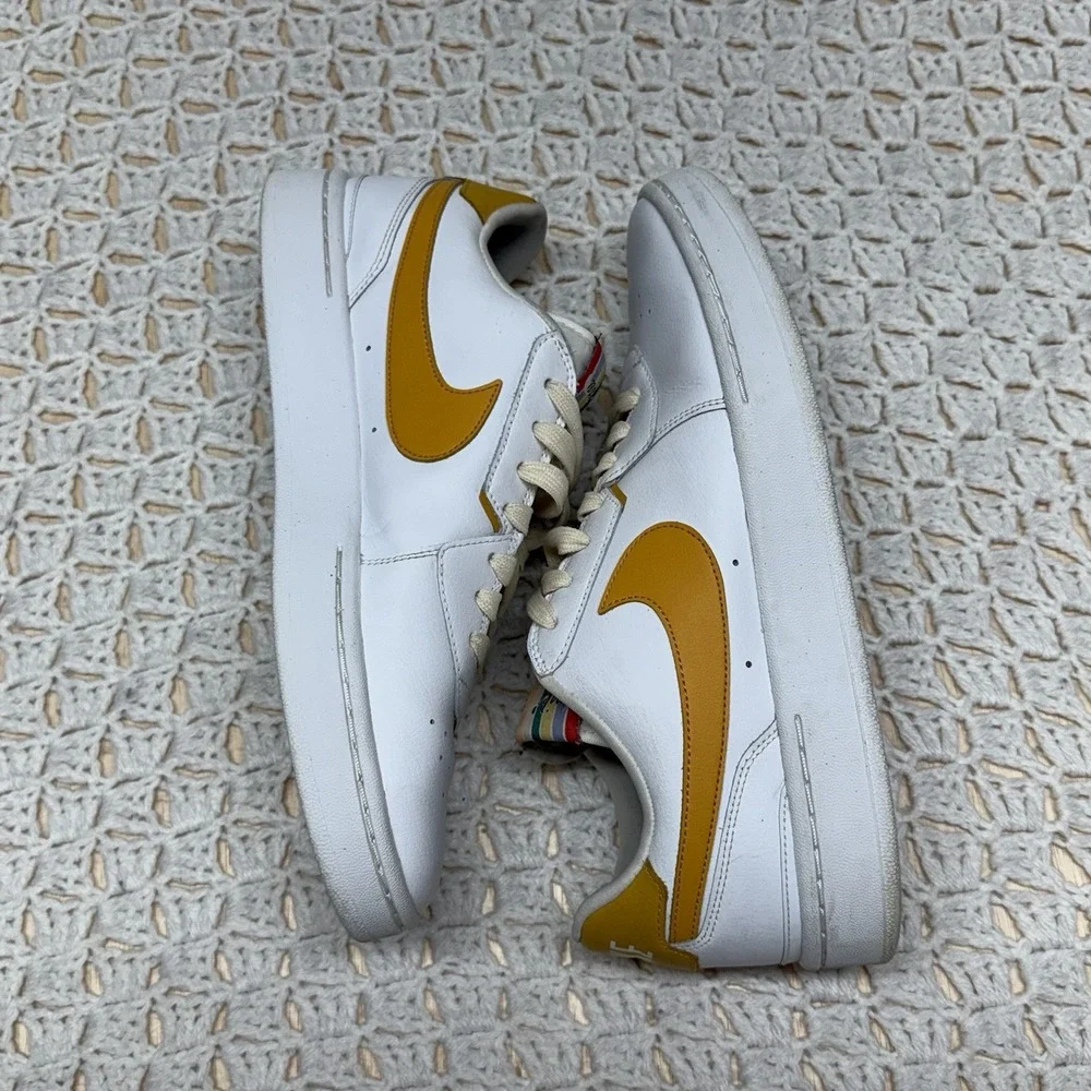 Nike Court Blanc Shoes Womens Size 12 White Leather Low Top Casual CI0808-101